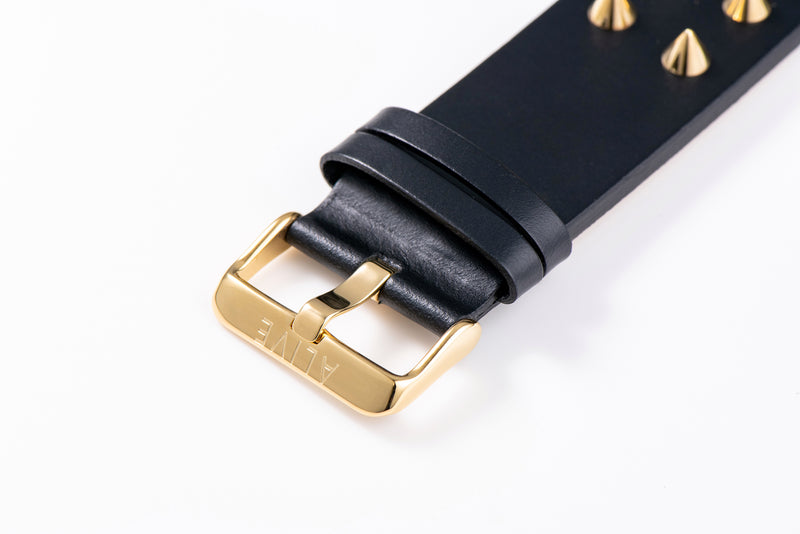 a-frame studs belt gold　ベルト画像